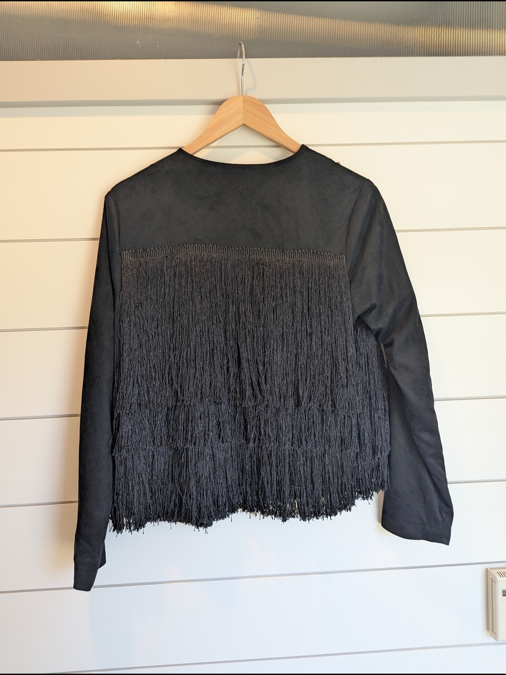 Ariat Women's Black Fringe Studded Jacket Tie Front Size Small Western Cowgirl - Picture 7 of 10